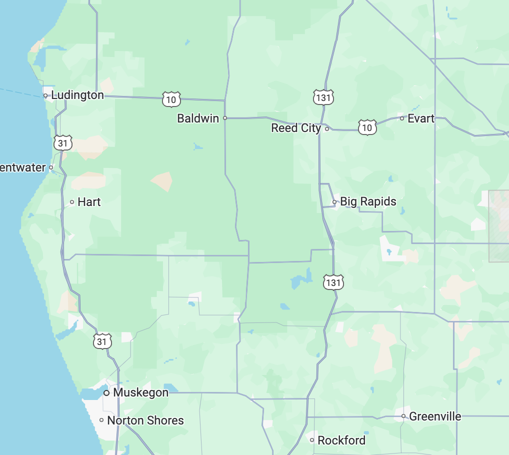 Greenville, MI Service Area Map